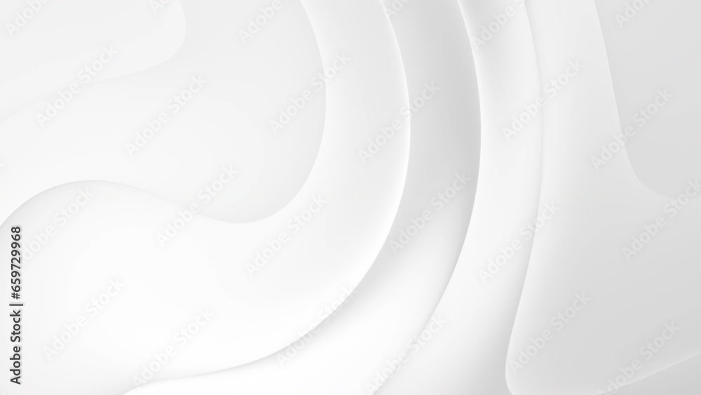 Abstract white grey corporate background with curve waves animation seamless loop