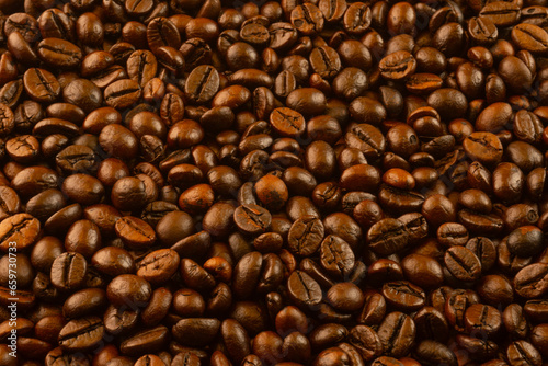 Freshly Roasted Coffee Beans Background Isolated