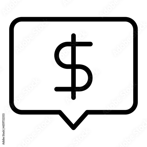 dollar line icon