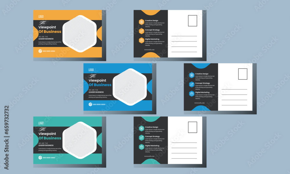 Modern corporate Business postcard design template Modern corporate Business postcard design template