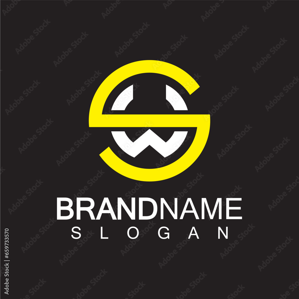 Alphabet Letters SW or WS logo design template Alphabet Letters SW or WS logo design template