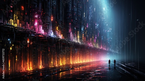 glitch inspired creative, digital art illustration, Generative AI
