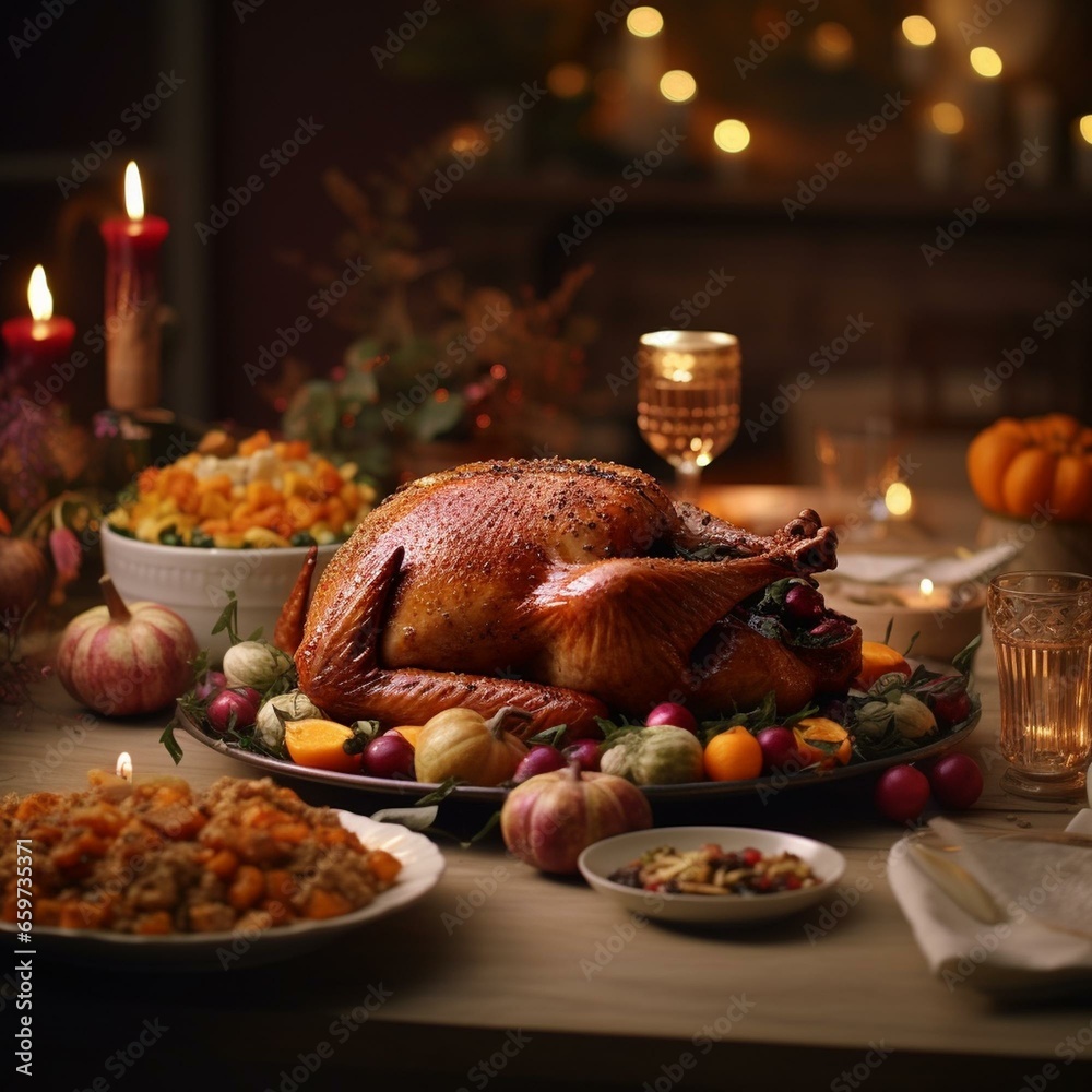 Thanksgiving turkey dinner cinematic Thanksgiving turkey dinner cinematic