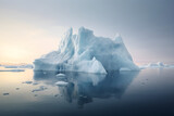 melting iceberg floating in the sea in polar regions