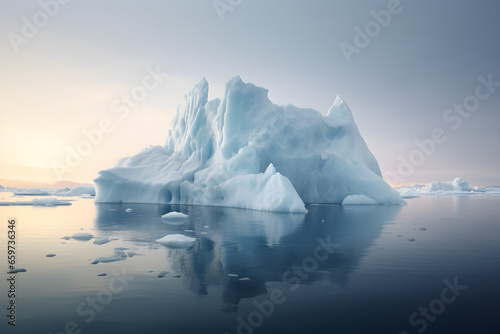 melting iceberg floating in the sea in polar regions © sam