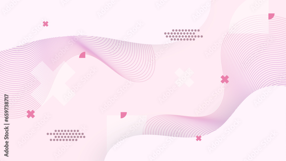 Pink flat abstract shapes geometric background. Applicable for presentation, covers, posters and banner