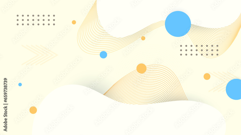 Yellow white and blue trendy geometric minimalist background pattern and abstract vector design