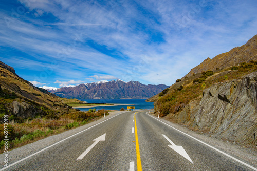 Road trip in winter in New Zealand