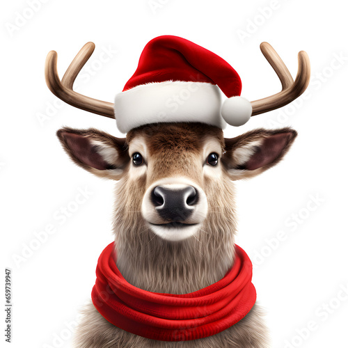 christmas reindeer with scarf