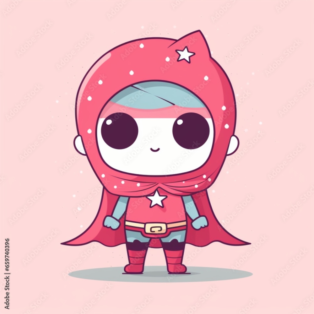 Kawaii Superhero Illustration Kawaii Superhero Illustration