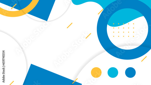 White blue and yellow modern vector abstract creative geometric shapes background minimalist