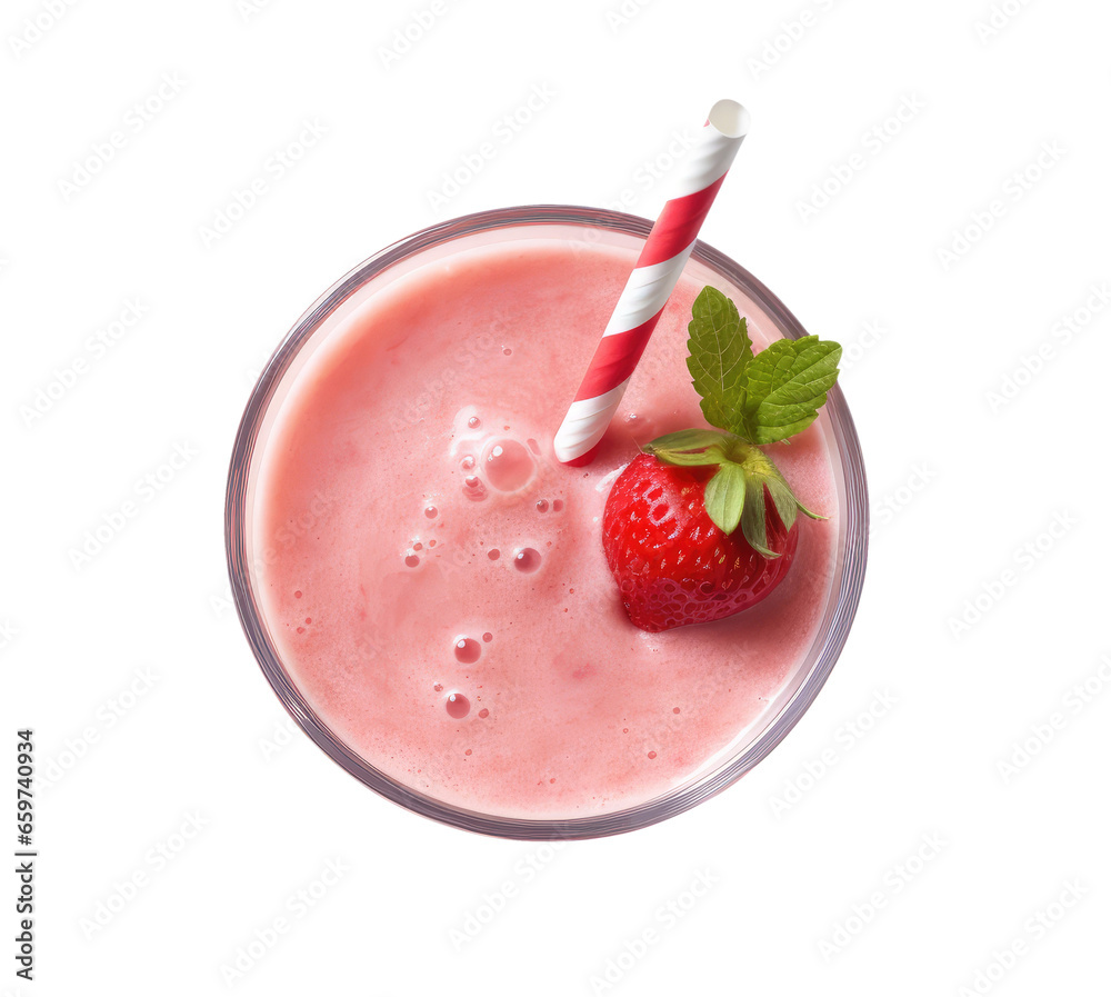 Strawberry smoothie isolated on transparent background Strawberry smoothie isolated on transparent background