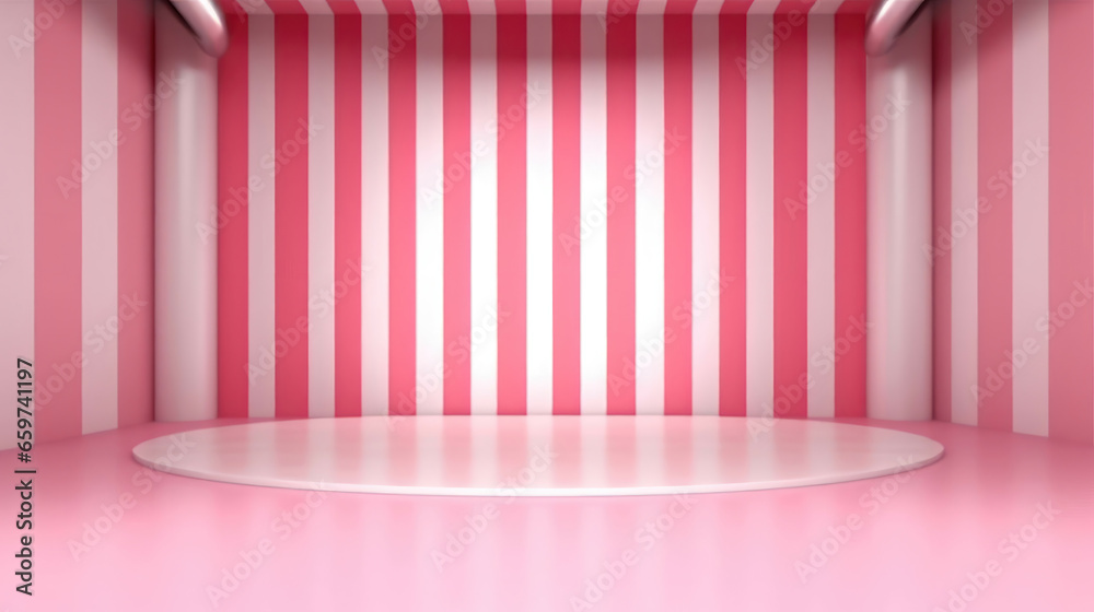 An empty pink studio as a presentation space. An empty pink studio as a presentation space.