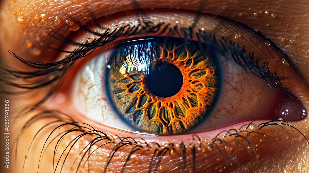 A Beautiful Detailed Crisp Yellow or Orange Glossy Eye Retina