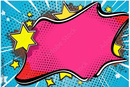 Comic Bubble Speech Retro 90s Style, Pop Art Comic Book Illustration Background