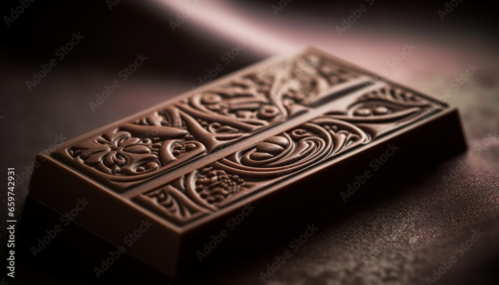 Fototapeta premium Indulgent chocolate gift, a sweet decoration for Christian spirituality generated by AI
