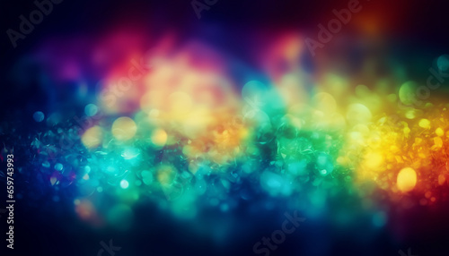 Vibrant colors ignite abstract galaxy backdrop with blurred motion generated by AI