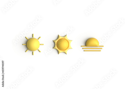 3d icon weather sun