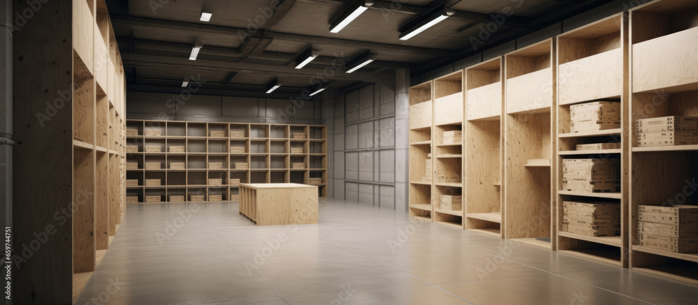 Modern Empty Warehouse or Storage Interior. Inside of online marketplace storage warehouse, Inventory control, order fulfillment or space optimization. Modern Empty Warehouse or Storage Interior. Inside of online marketplace storage warehouse, Inventory control, order fulfillment or space optimization.