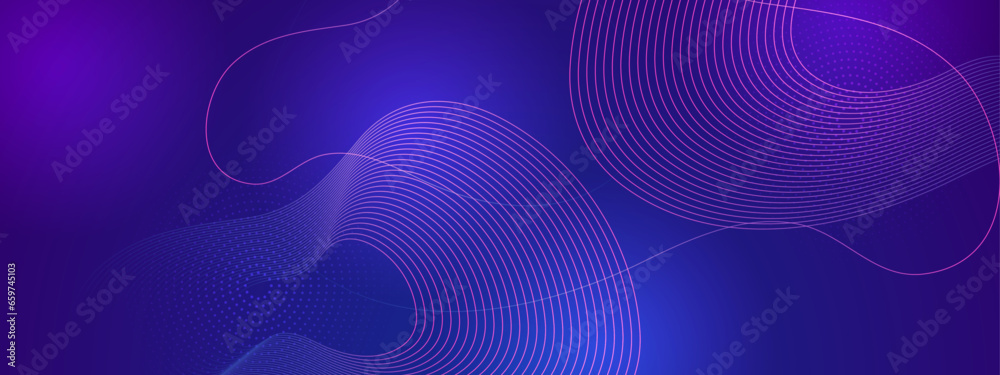 Blue and purple violet abstract banner with geometric glowing stripe line art design. Modern shiny lines. Futuristic technology concept Blue and purple violet abstract banner with geometric glowing stripe line art design. Modern shiny lines. Futuristic technology concept
