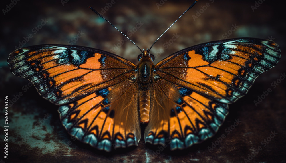 Fototapeta premium The spotted butterfly beauty in nature is a natural wonder generated by AI