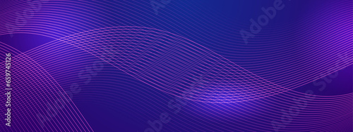 Blue and purple violet modern simple dynamic shiny lines shapes banner with futuristic technology concept
