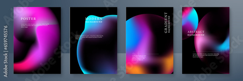 Vector gradient abstract colorful poster template design