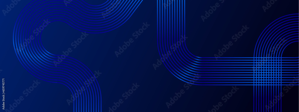 Blue modern dynamic luxury abstract banner with glowing geometric stripe lines Blue modern dynamic luxury abstract banner with glowing geometric stripe lines