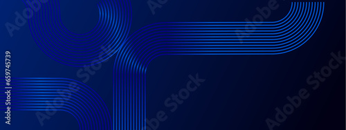 Blue abstract modern dynamic lines banner