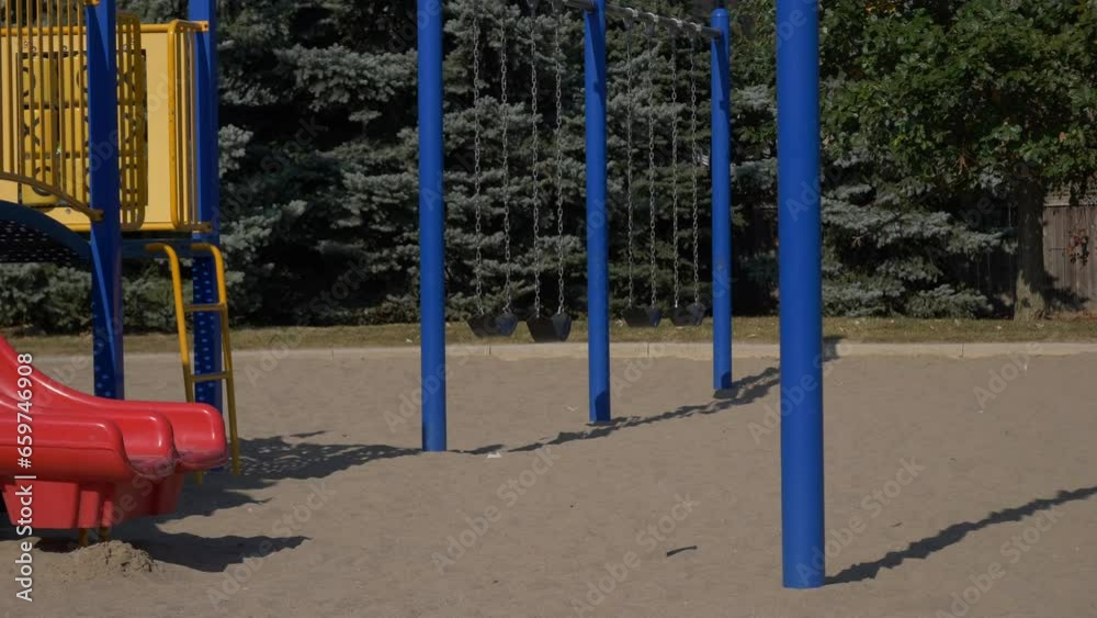amusement swing summer hot day noon amusement set bright amusement swing summer hot day noon amusement set bright