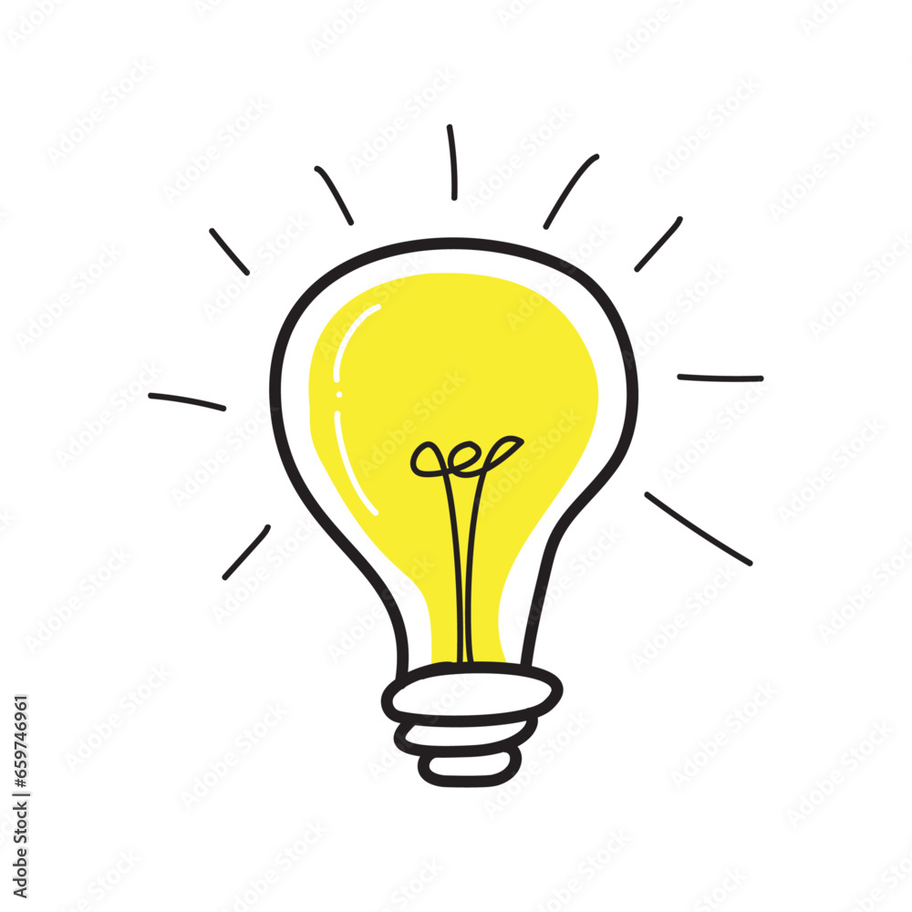 hand drawn vector light bulb icon hand drawn vector light bulb icon