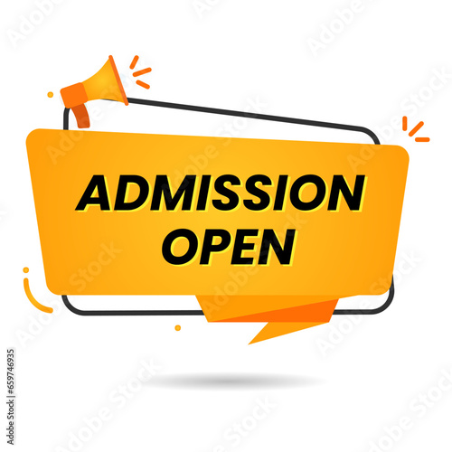Admission open banner. Admission open banner text web button template. vector