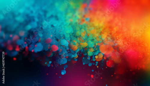A bright, multi colored celebration backdrop with glowing abstract patterns generated by AI