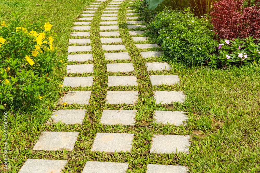 rock path leading through a garden rock path leading through a garden