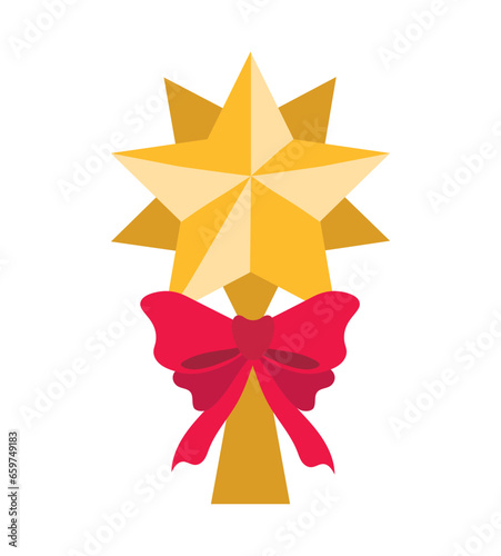 christmas star and bow