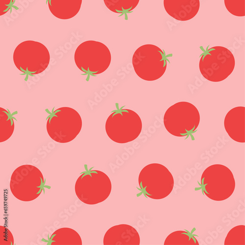 Tomato seamless pattern. Suitable for backgrounds, wallpapers, fabrics, textiles, wrapping papers, printed materials, and many more.