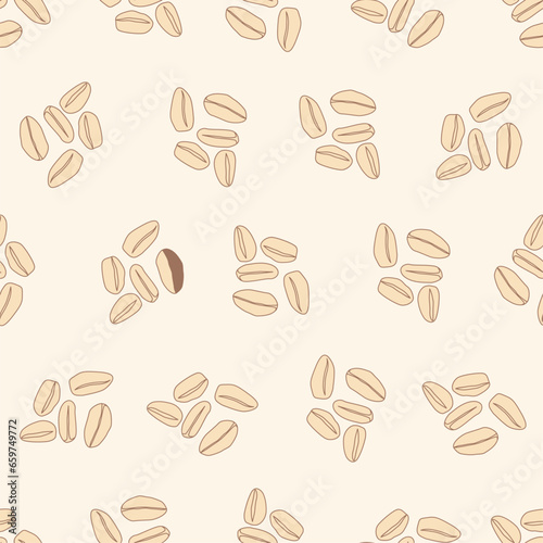 Flat line oat seamless pattern. Suitable for backgrounds, wallpapers, fabrics, textiles, wrapping papers, printed materials, and many more.
