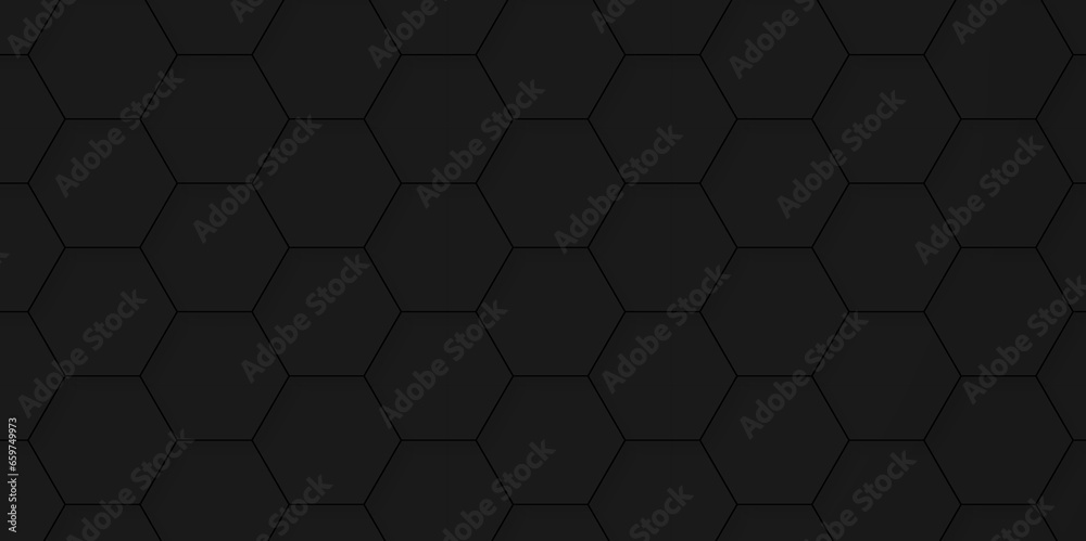 Abstract background with hexagon and Balck Hexagonal Background. Luxury black Pattern. Vector Illustration. 3D Futuristic abstract honeycomb mosaic black background. geometric mesh cell texture. Abstract background with hexagon and Balck Hexagonal Background. Luxury black Pattern. Vector Illustration. 3D Futuristic abstract honeycomb mosaic black background. geometric mesh cell texture.