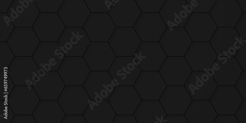 Abstract background with hexagon and Balck Hexagonal Background. Luxury black Pattern. Vector Illustration. 3D Futuristic abstract honeycomb mosaic black background. geometric mesh cell texture.