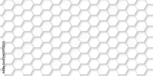 Fototapeta Naklejka Na Ścianę i Meble -  Abstract background with hexagon and white Hexagonal Background. Luxury White Pattern. Vector Illustration. 3D Futuristic abstract honeycomb mosaic white background. geometric mesh cell texture.