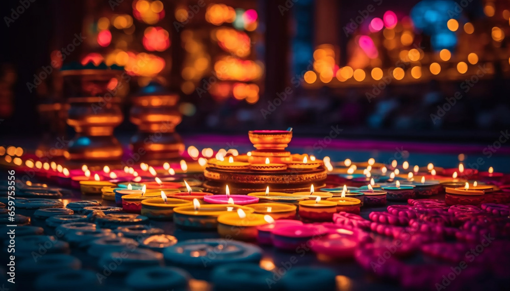 Candlelight ceremony illuminates spirituality and symbolizes love in traditions generated by AI