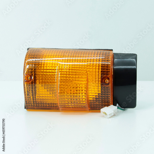 car headlight on a white background photo