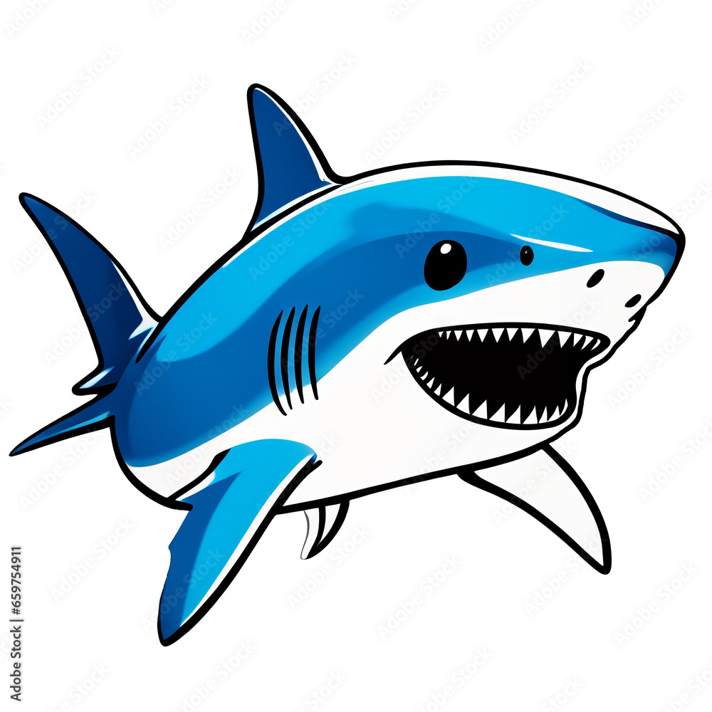 cartoon, cute blue shark cartoon, cute blue shark