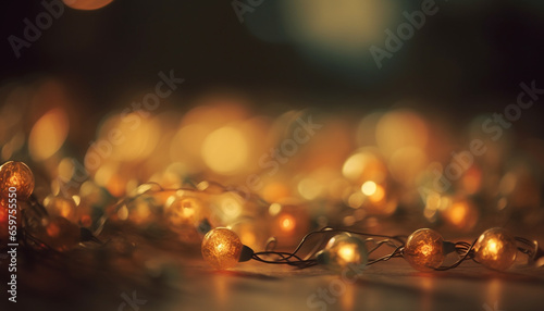 Golden sphere glows bright, reflecting winter celebration and decoration generated by AI