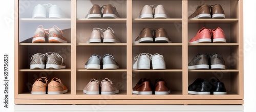 Isolated white shoe cabinet with clipping path