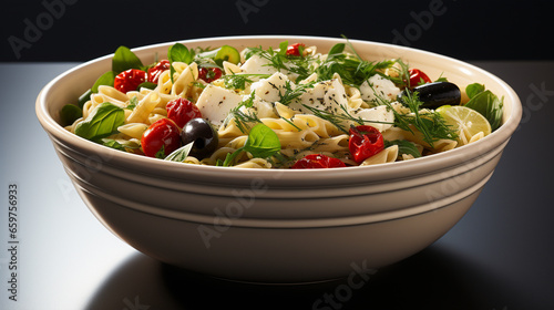 Tuna pasta salad with cooked pasta flaked tuna cherry UHD wallpaper Stock Photographic Image