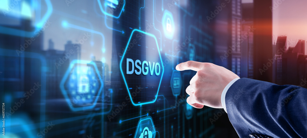 DSGVO Businessman touching screen