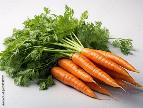 Fresh carrots, isolated.