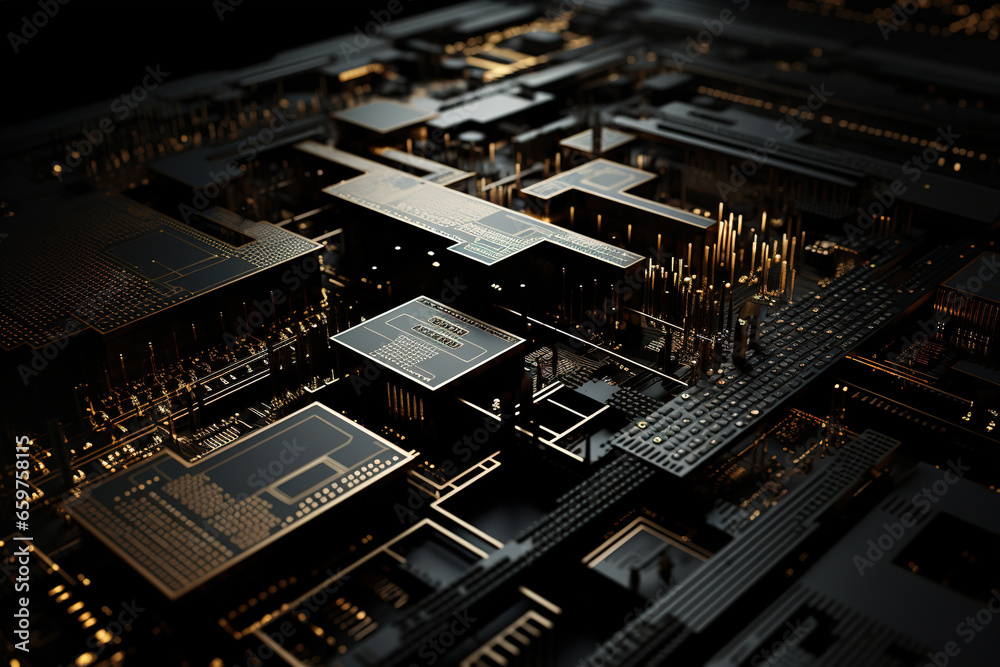 Abstract sci-fi background, motherboard
