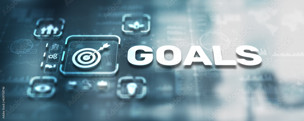Concept of achieving a goal. Business target finance concept Concept of achieving a goal. Business target finance concept